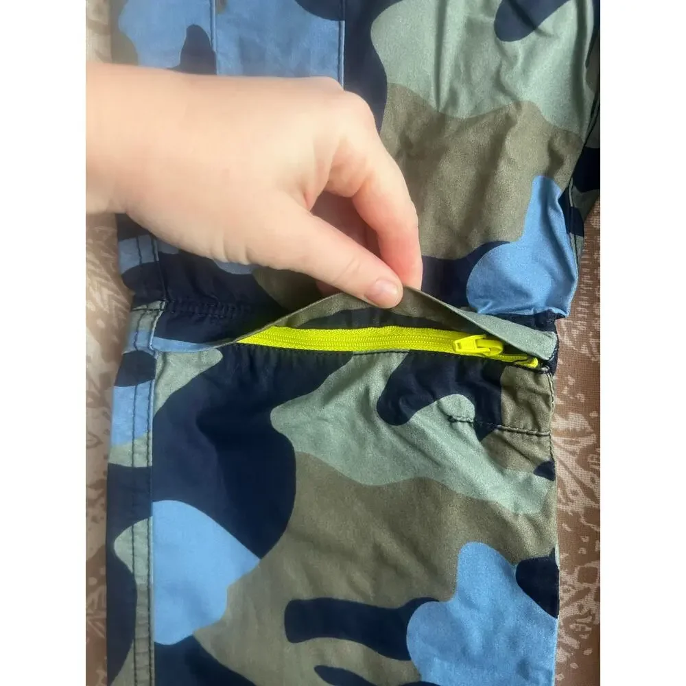 NWT Mini Boden Boys Camo Zip-Off Legs Pants Convertible Shorts - Picture 2 of 6